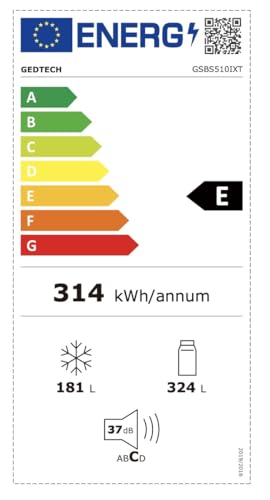 GEDTECH Réfrigérateur multi-portes GSBS510IXT 510L (324L + 181L) - Inox