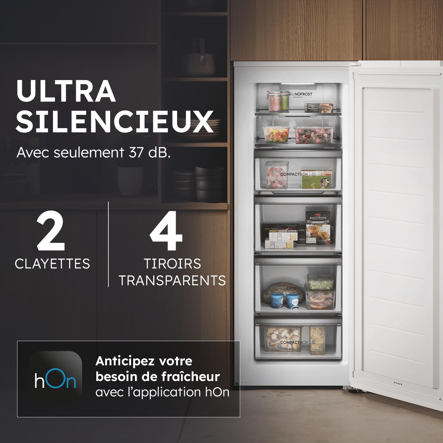 HAIER - Congélateur Armoire Connecté - 1 Porte - Classe Énergétique E - Technologie Total No Frost - Blanc - 226 Litres - 153,5 x 60 x 73,7 cm - Modèle H4F226WEH1