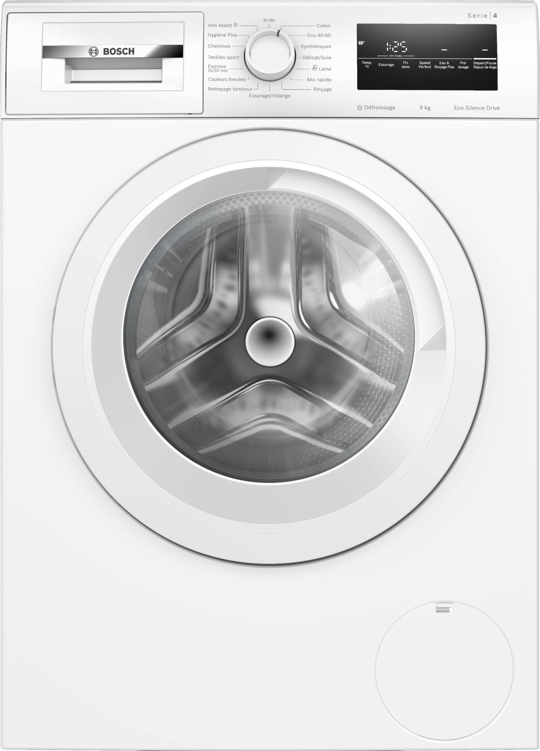 Lave linge hublot, Série 4, 9 kg, 1400 trs/min, Blanc