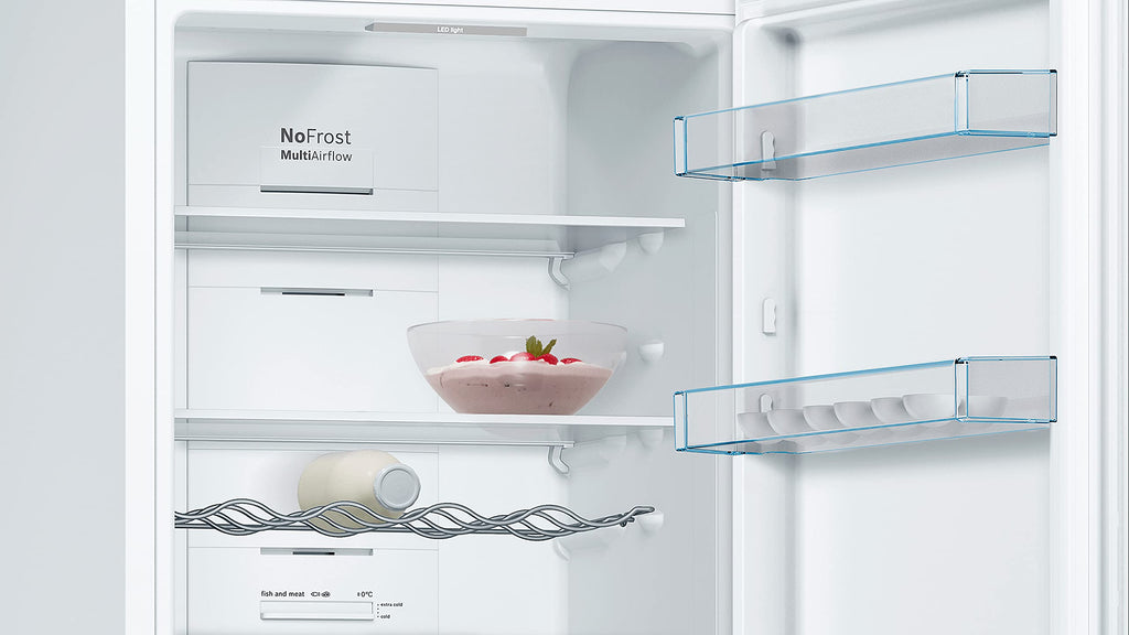 Bosch KGN36VWED Série 4 Réfrigérateur combiné pose-libre - 326 L - 186 x 60 (H x L) - Blanc