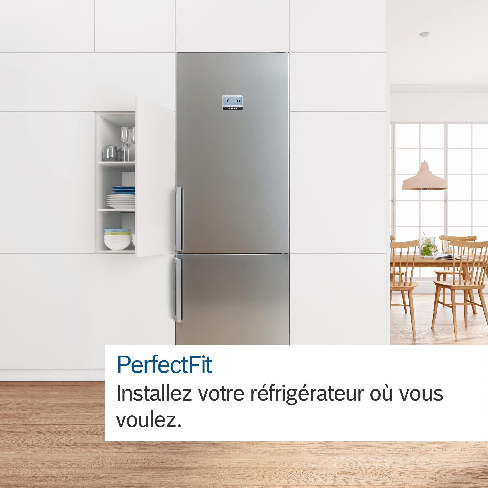 Bosch KGN36VWED Série 4 Réfrigérateur combiné pose-libre - 326 L - 186 x 60 (H x L) - Blanc