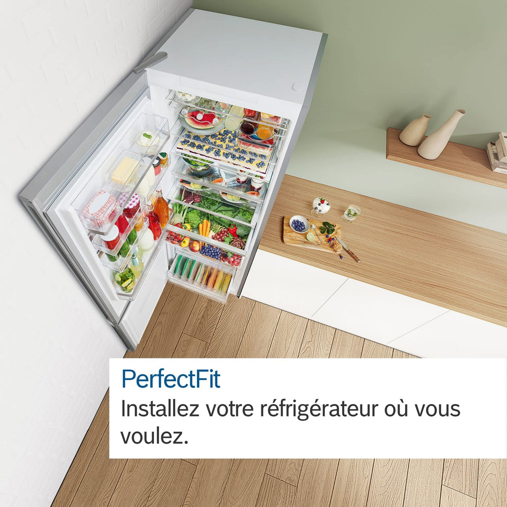 Bosch KGN33NLEB Série 2 Réfrigérateur combiné pose-libre - 282L - L 60cm x H 176cm - Inox