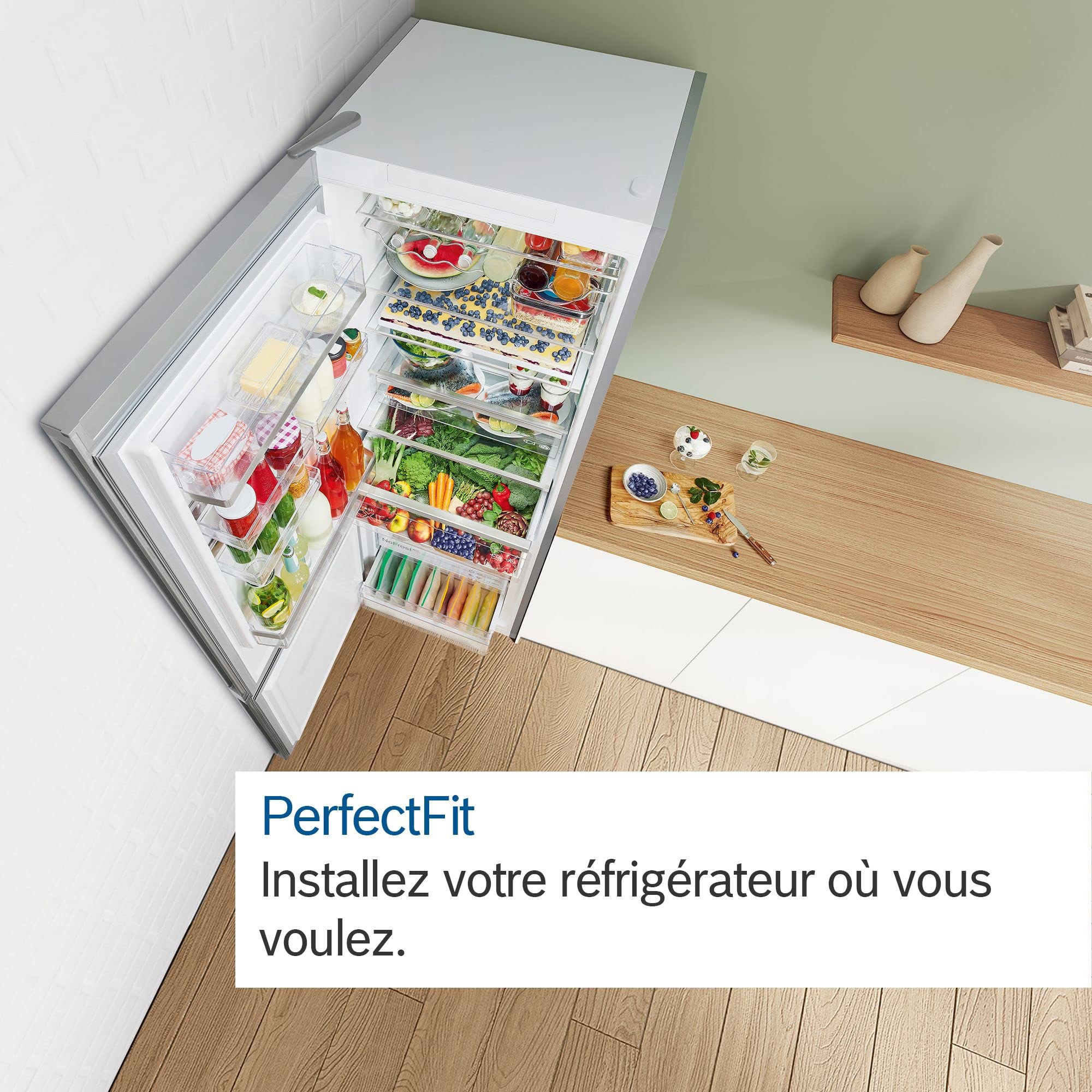 Bosch KGN33NLEB Série 2 Réfrigérateur combiné pose-libre - 282L - L 60cm x H 176cm - Inox